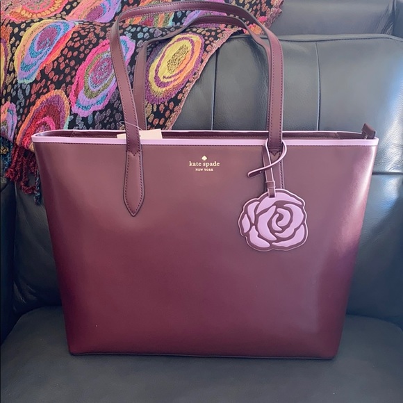 kate spade Handbags - Kate Spade Patti Tote Rose Floral, Cherrywood